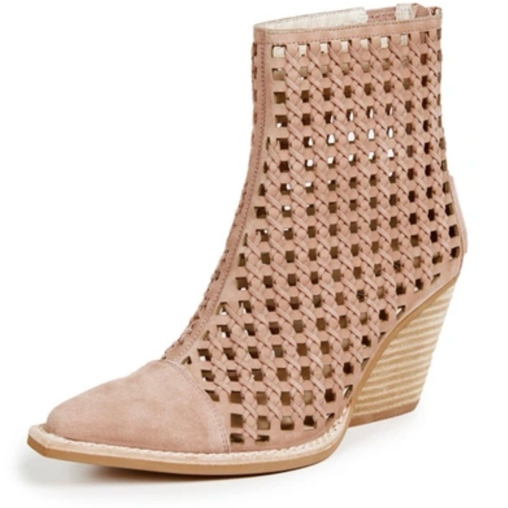 JEFFREY CAMPBELL Oakwood Woven Booties In Blush.size 9.5. Retail $240